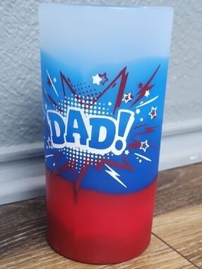 NWOT Silipint 28 oz Beer Stein Americana Dad Red White Blue Clear